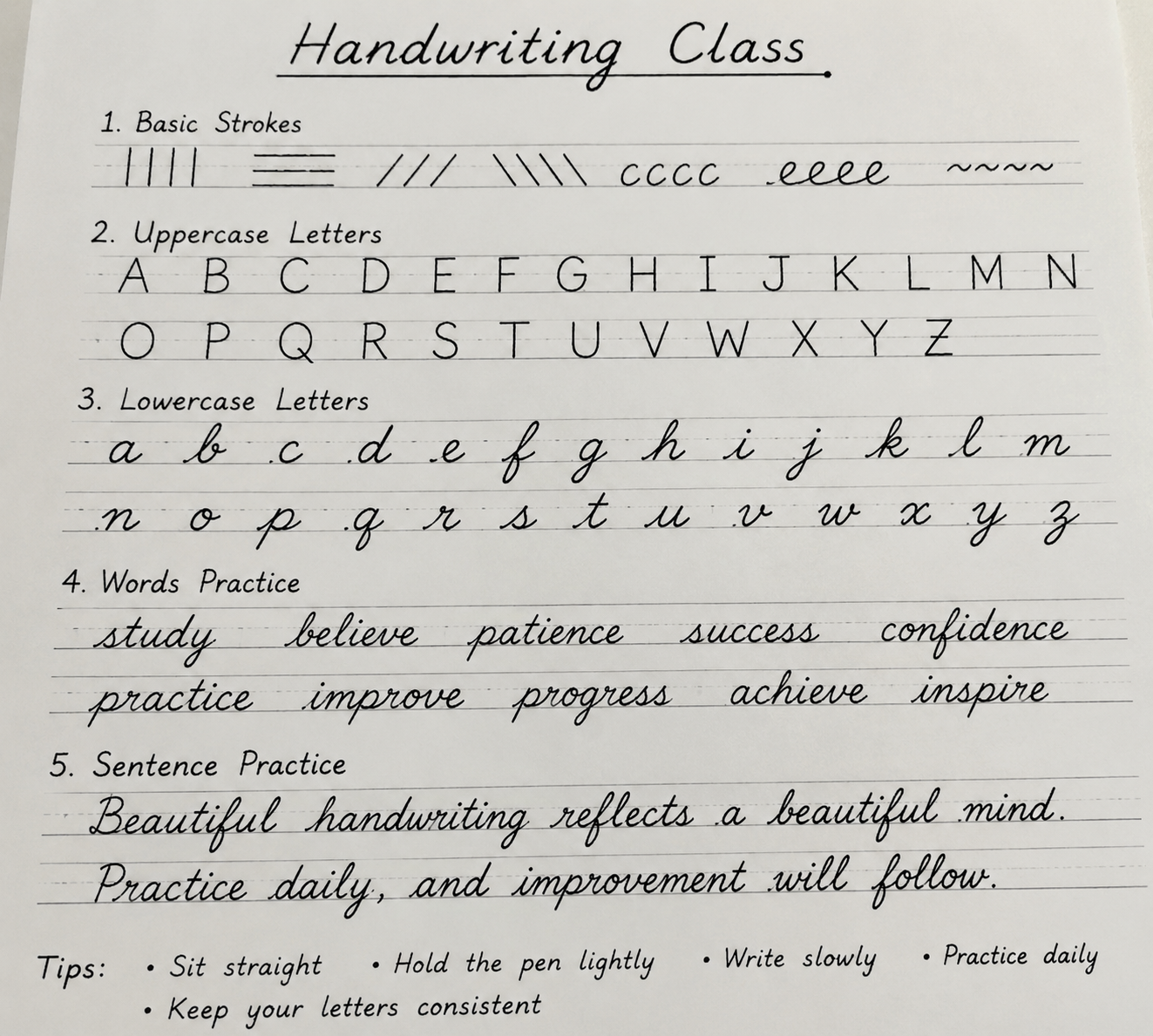 Handwriting Classes